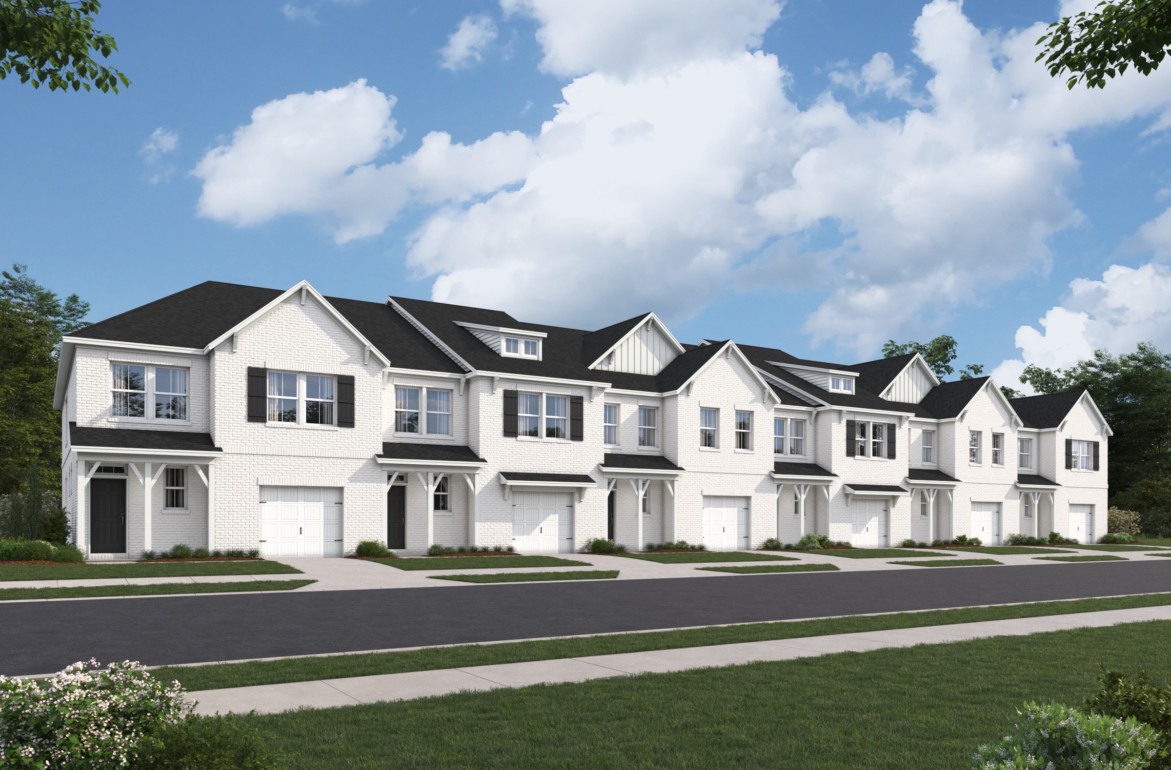 Rendering of new townhomes being offered by Beazer Homes at Windtree in Mt. Juliet, Tenn.